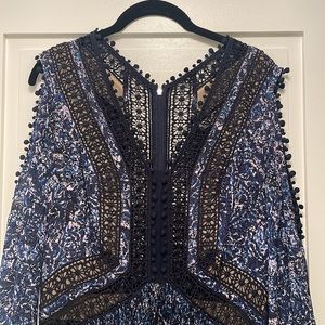 Rebecca Taylor Blue Silk Maxi Dress - Size 0